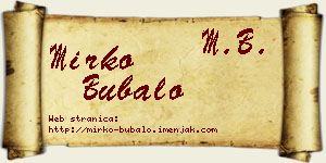 Mirko Bubalo vizit kartica
